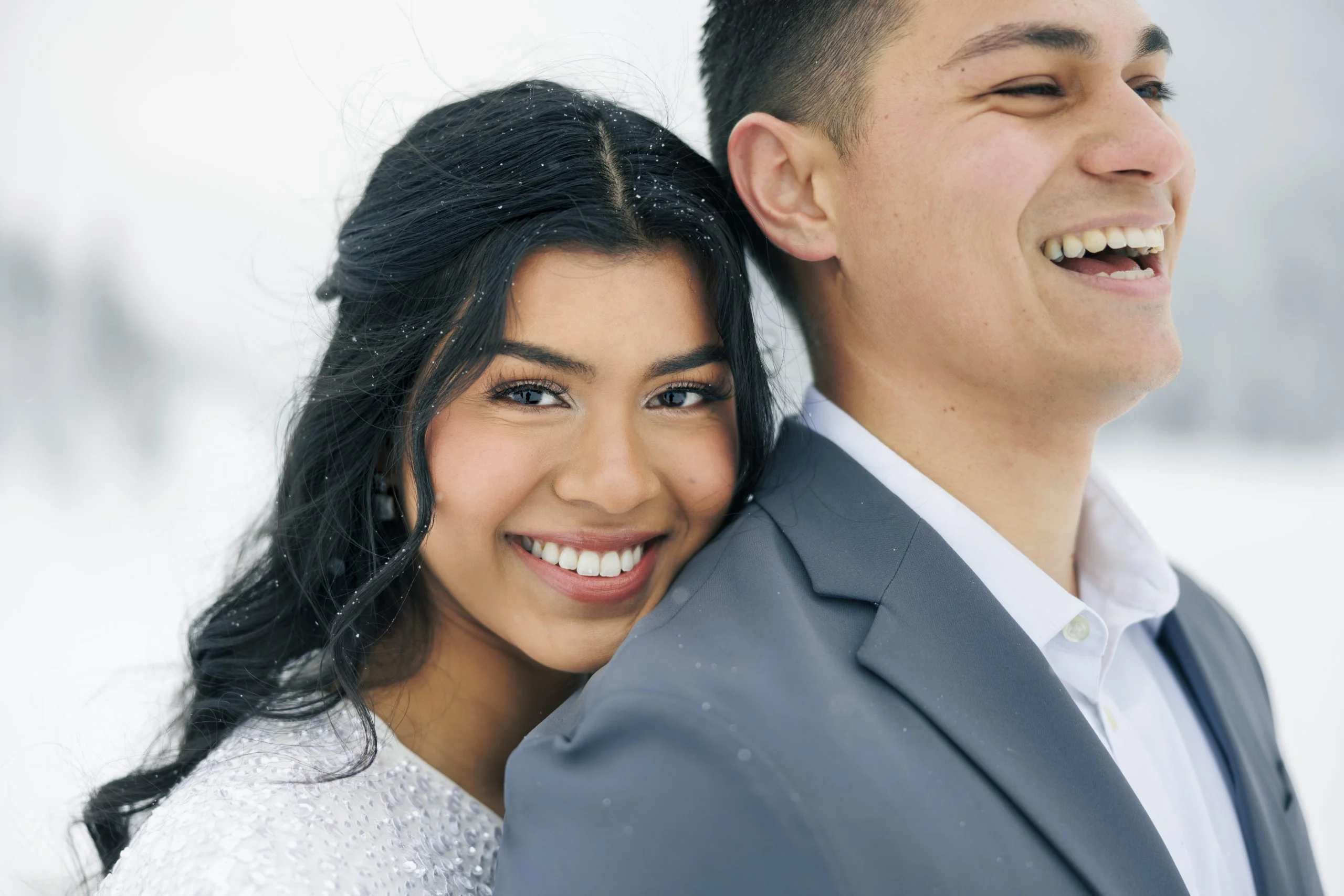 Winter Bridals and Wedding Photography at Tibble Fork Reservoir in American Fork Canyon, Utah